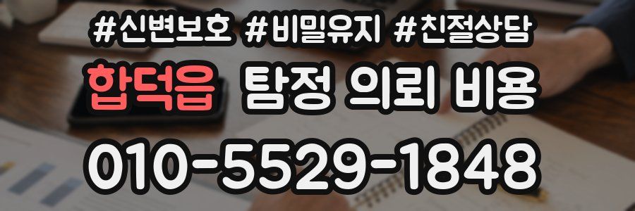 합덕읍 탐정 의뢰 비용