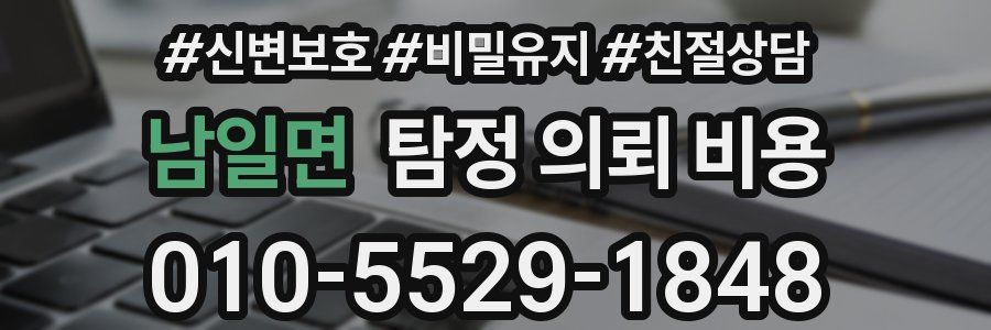 남일면 탐정 의뢰 비용