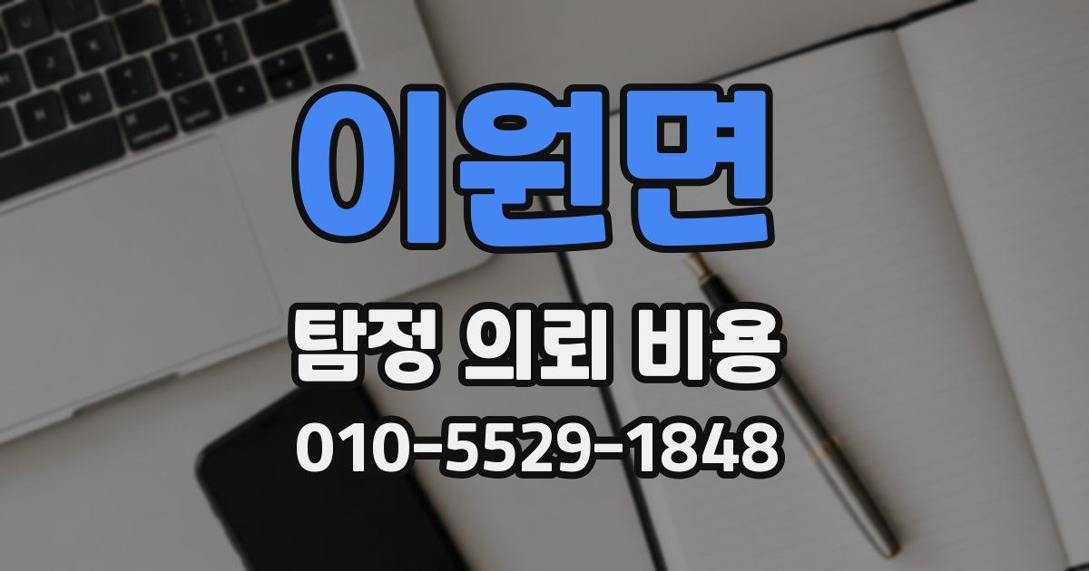 이원면 탐정 의뢰 비용