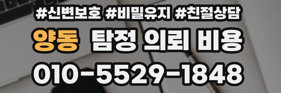 양동 탐정 의뢰 비용