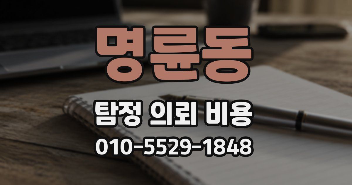 명륜동 탐정 의뢰 비용
