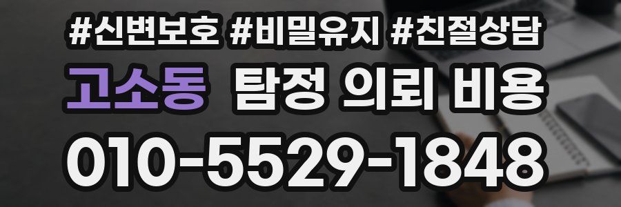 고소동 탐정 의뢰 비용