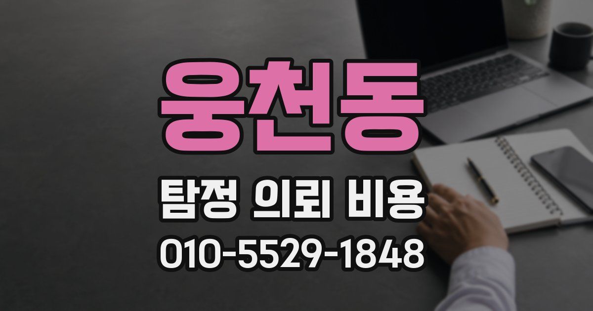웅천동 탐정 의뢰 비용