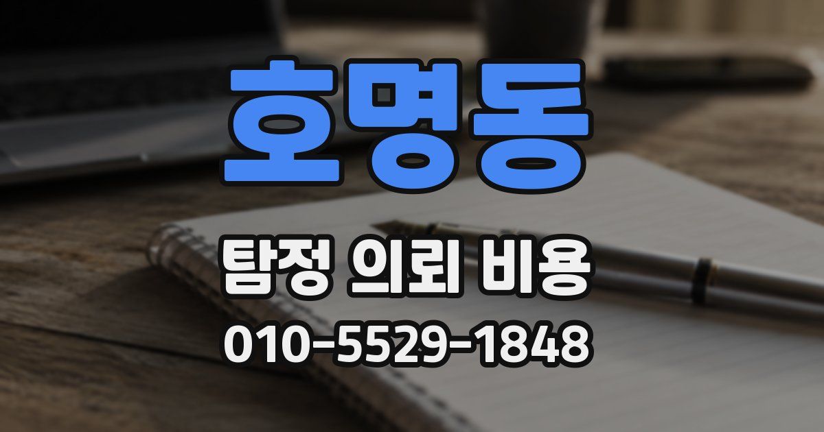 호명동 탐정 의뢰 비용