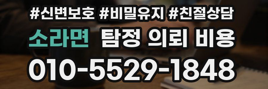소라면 탐정 의뢰 비용