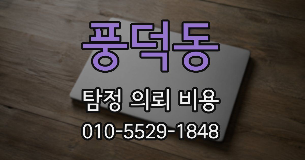 풍덕동 탐정 의뢰 비용