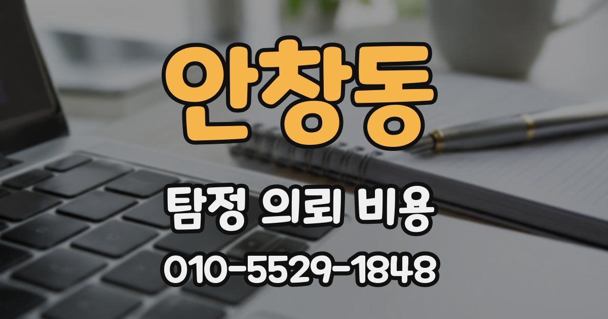 안창동 탐정 의뢰 비용
