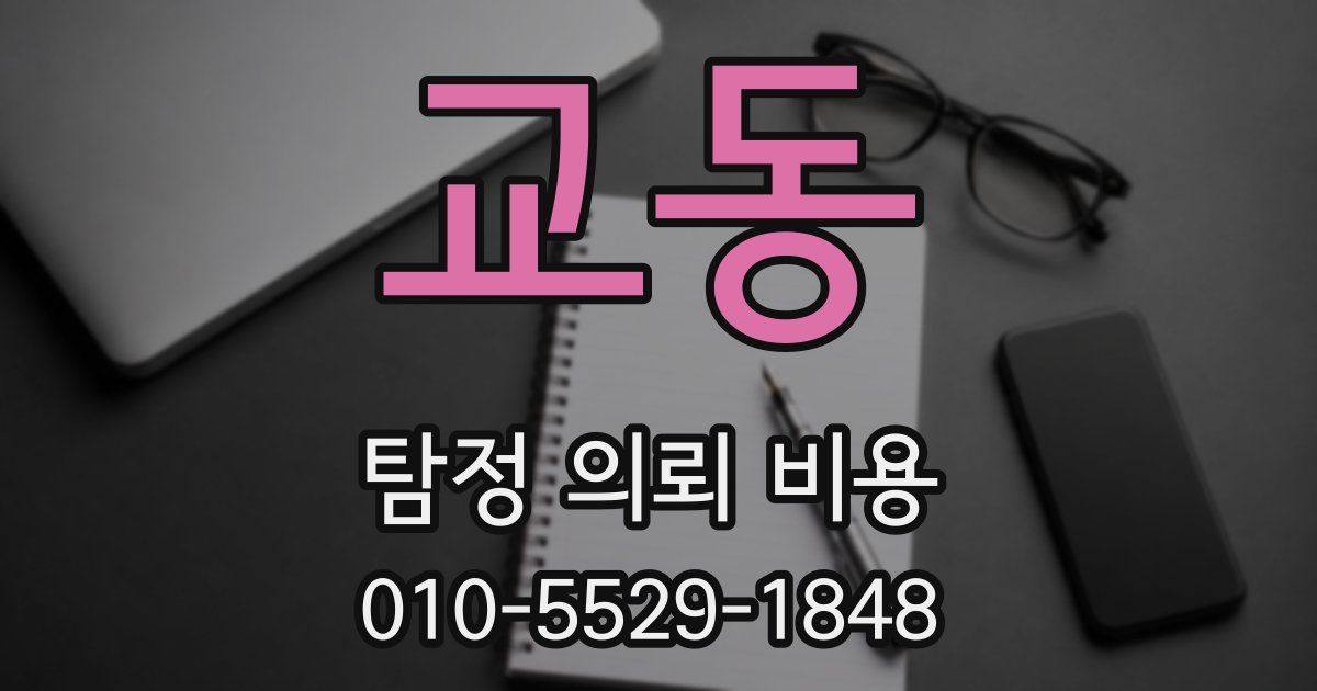 교동 탐정 의뢰 비용