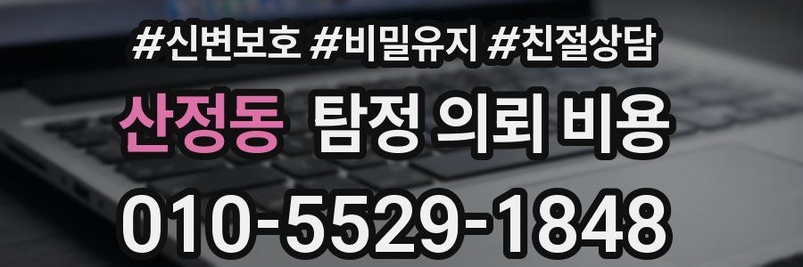 산정동 탐정 의뢰 비용