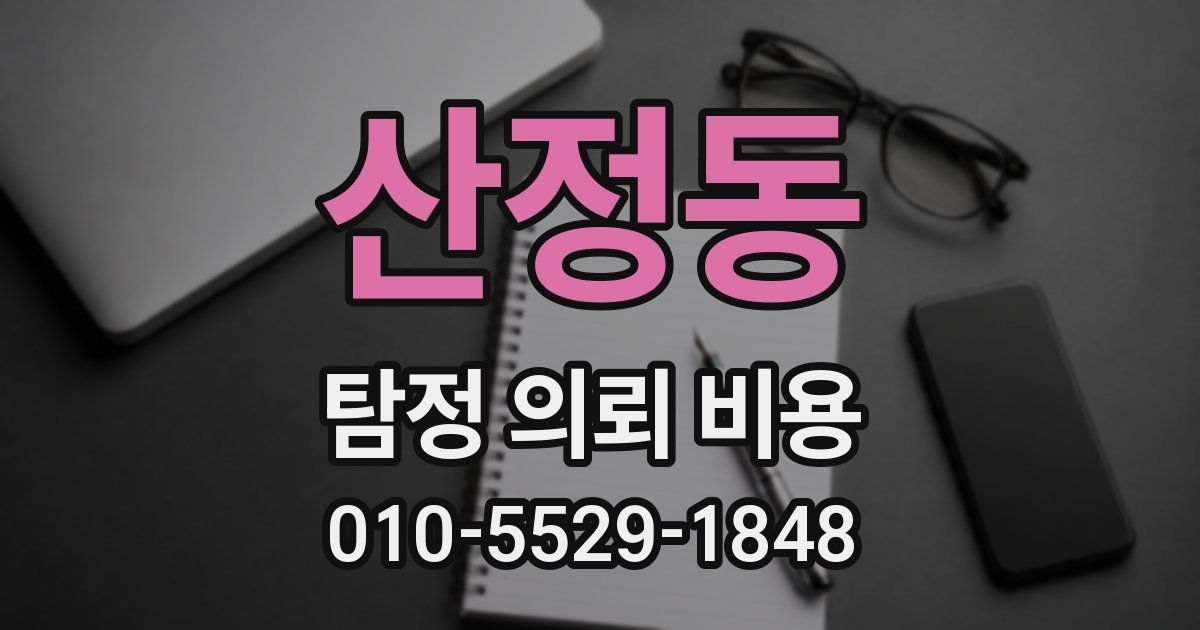 산정동 탐정 의뢰 비용