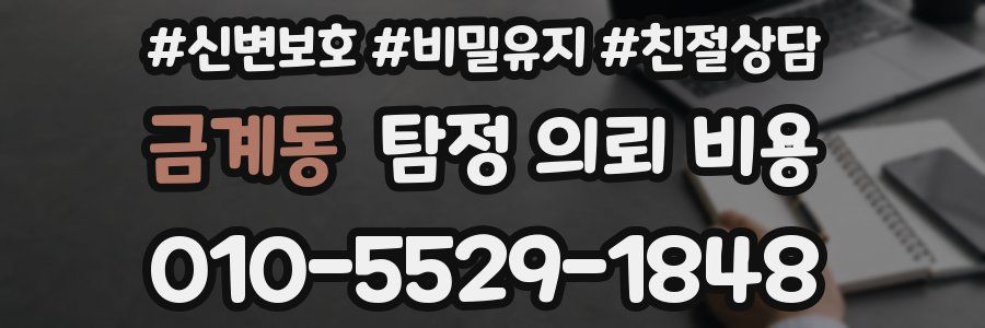 금계동 탐정 의뢰 비용