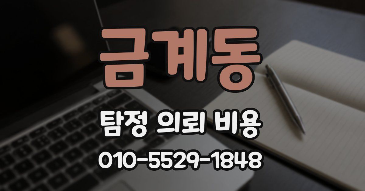 금계동 탐정 의뢰 비용