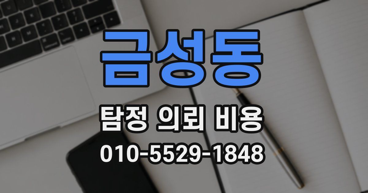 금성동 탐정 의뢰 비용
