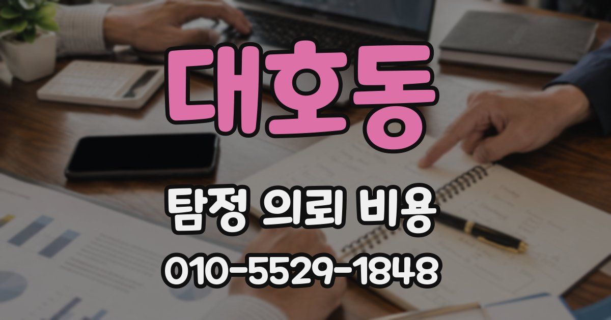 대호동 탐정 의뢰 비용