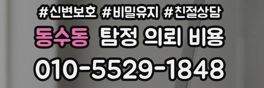 동수동 탐정 의뢰 비용