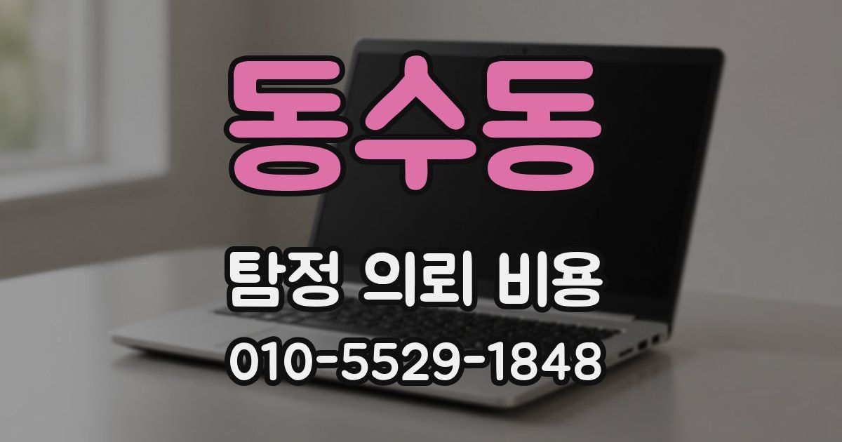 동수동 탐정 의뢰 비용