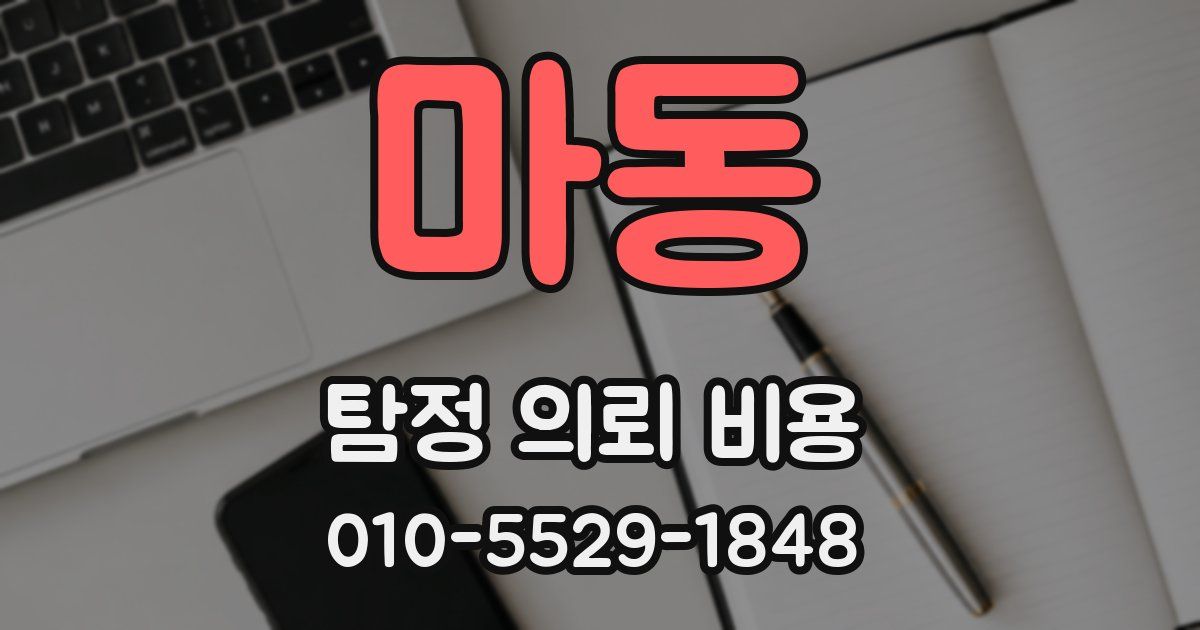 마동 탐정 의뢰 비용