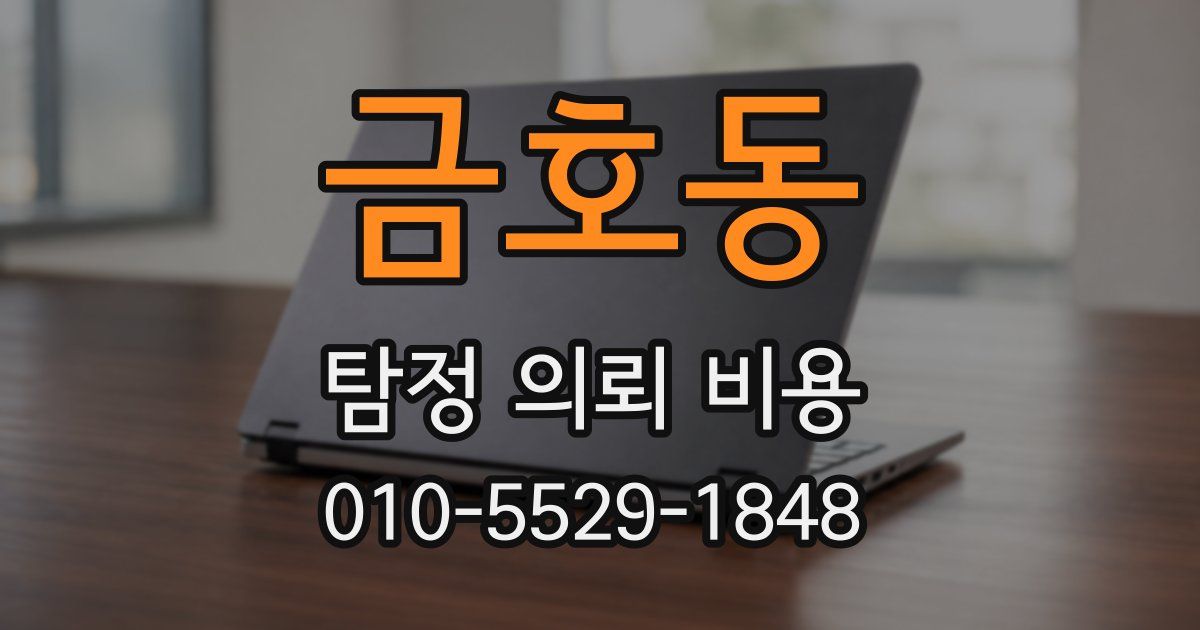 금호동 탐정 의뢰 비용