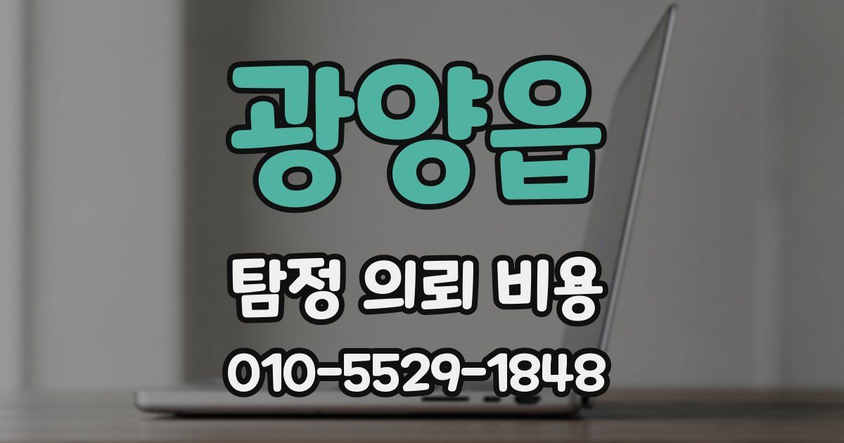 광양읍 탐정 의뢰 비용