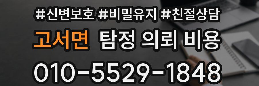고서면 탐정 의뢰 비용