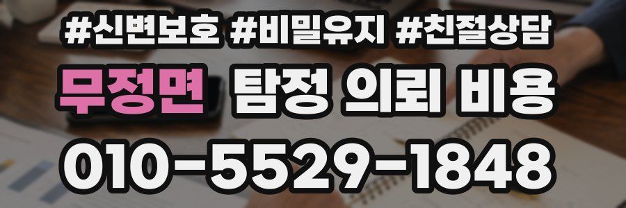 무정면 탐정 의뢰 비용