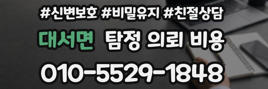 대서면 탐정 의뢰 비용
