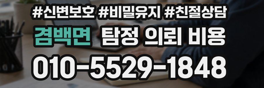 겸백면 탐정 의뢰 비용