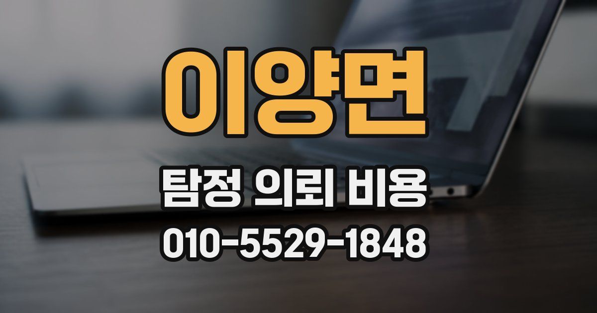이양면 탐정 의뢰 비용