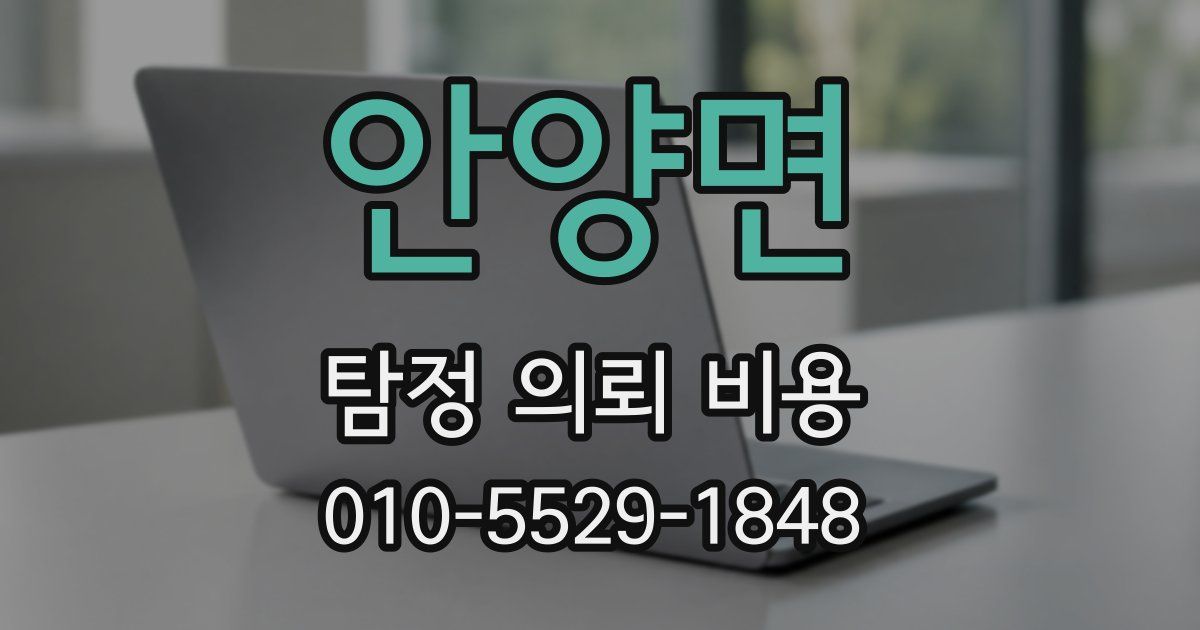 안양면 탐정 의뢰 비용
