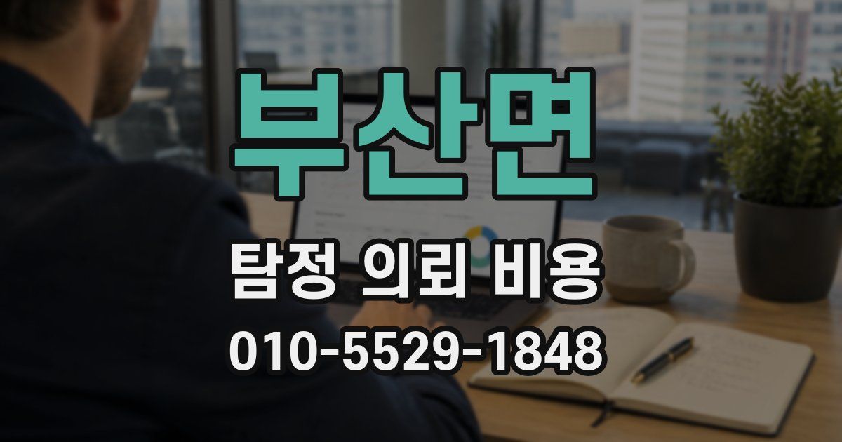 부산면 탐정 의뢰 비용