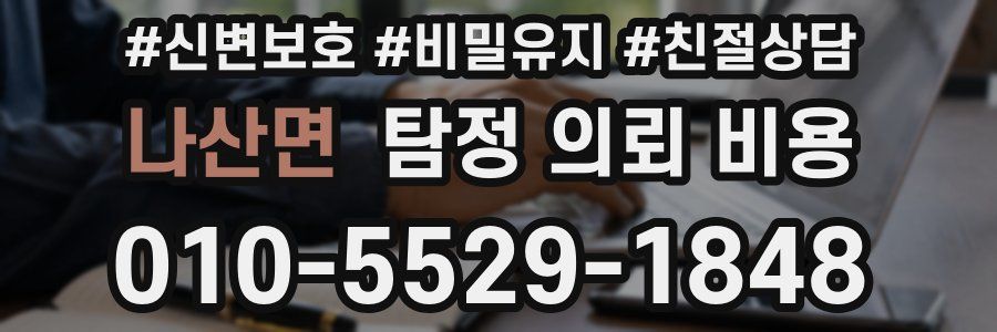 나산면 탐정 의뢰 비용