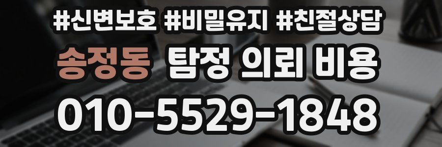 송정동 탐정 의뢰 비용