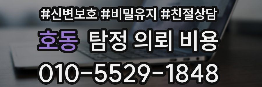 호동 탐정 의뢰 비용