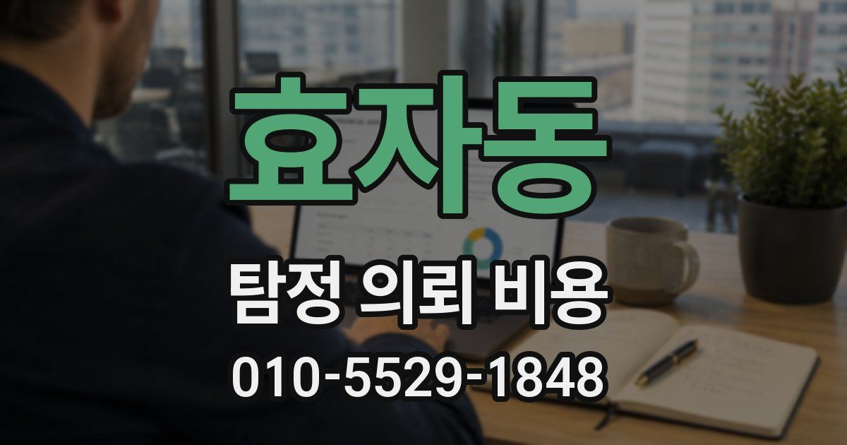효자동 탐정 의뢰 비용