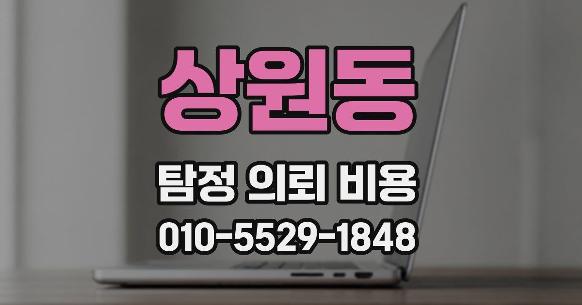 상원동 탐정 의뢰 비용