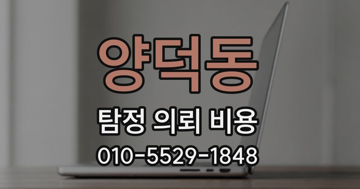 양덕동 탐정 의뢰 비용