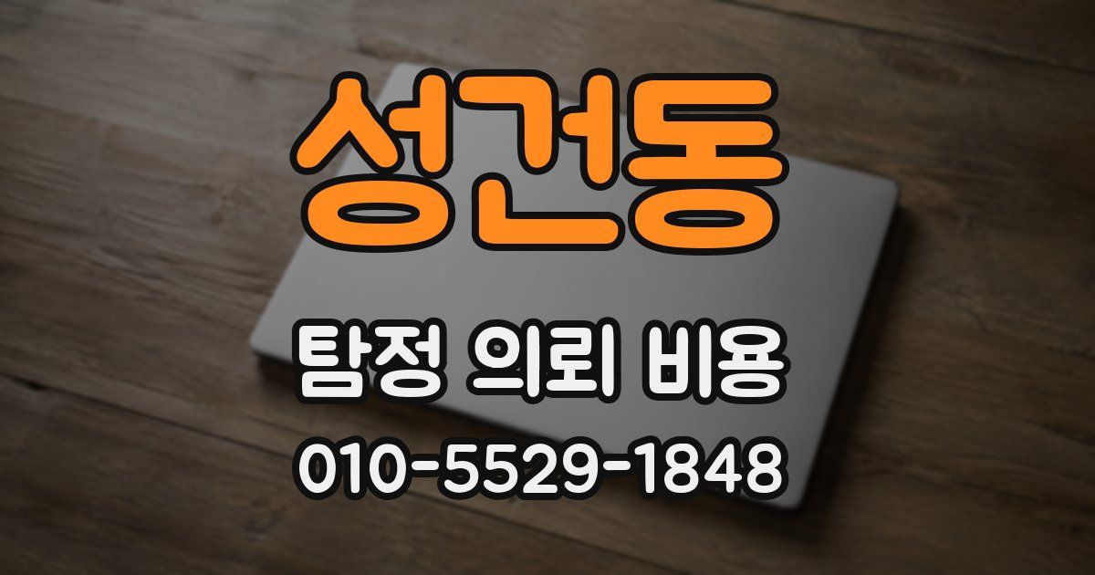 성건동 탐정 의뢰 비용