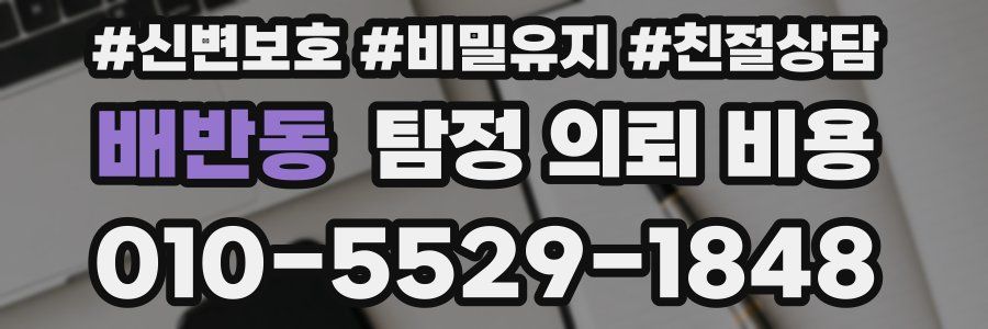 배반동 탐정 의뢰 비용