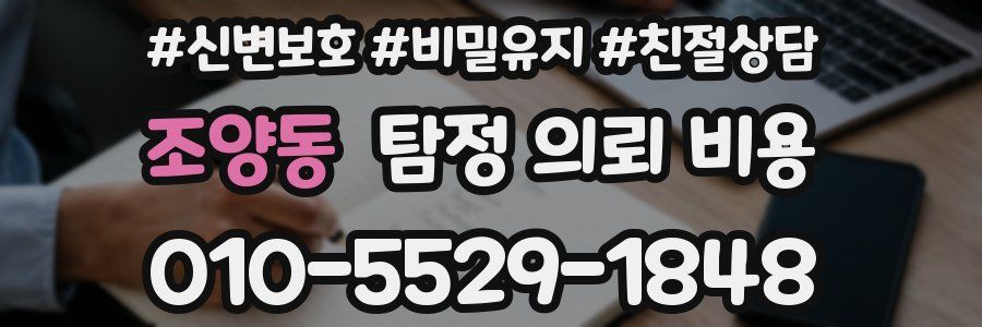 조양동 탐정 의뢰 비용