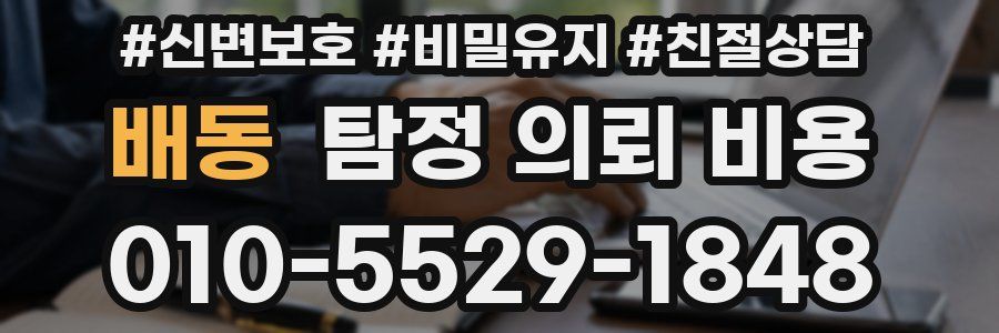 배동 탐정 의뢰 비용