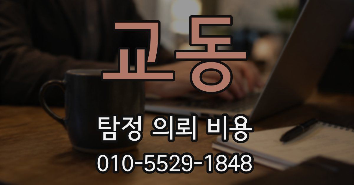 교동 탐정 의뢰 비용