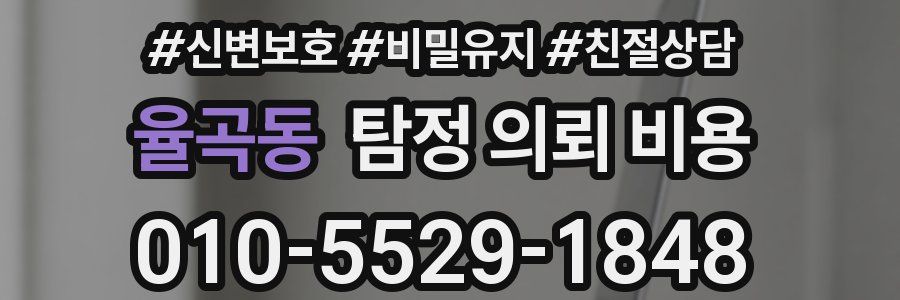 율곡동 탐정 의뢰 비용
