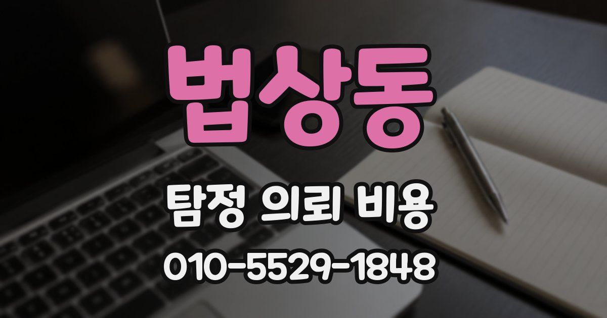 법상동 탐정 의뢰 비용