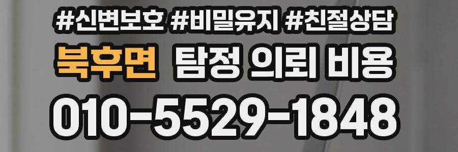 북후면 탐정 의뢰 비용