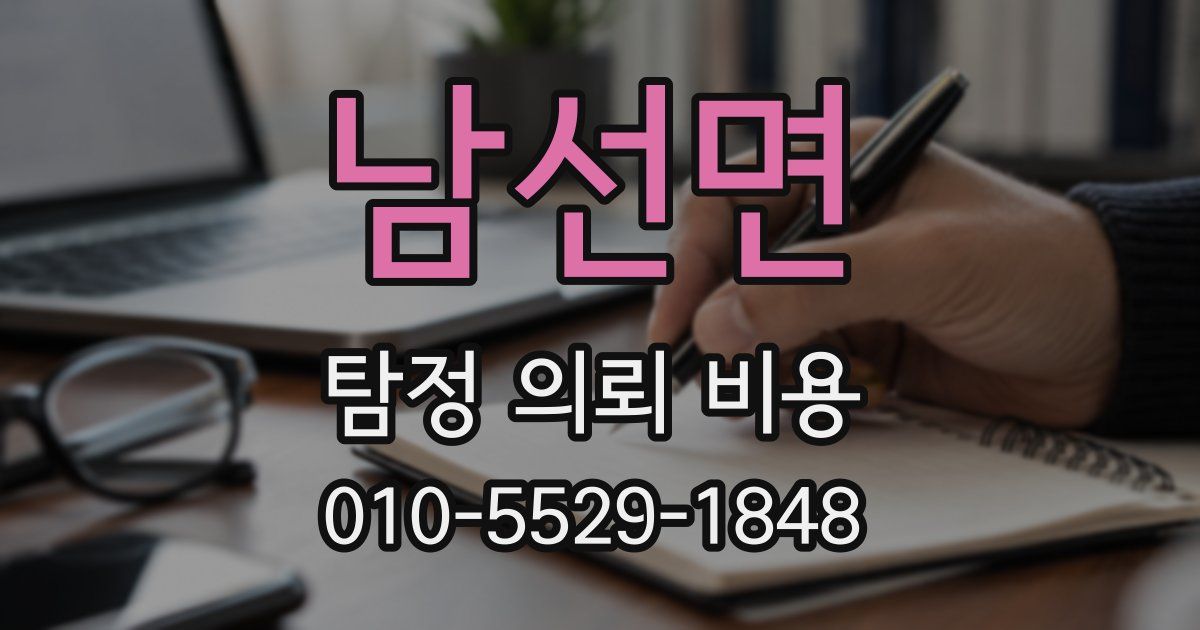 남선면 탐정 의뢰 비용