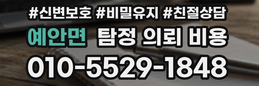예안면 탐정 의뢰 비용
