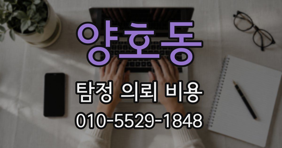 양호동 탐정 의뢰 비용