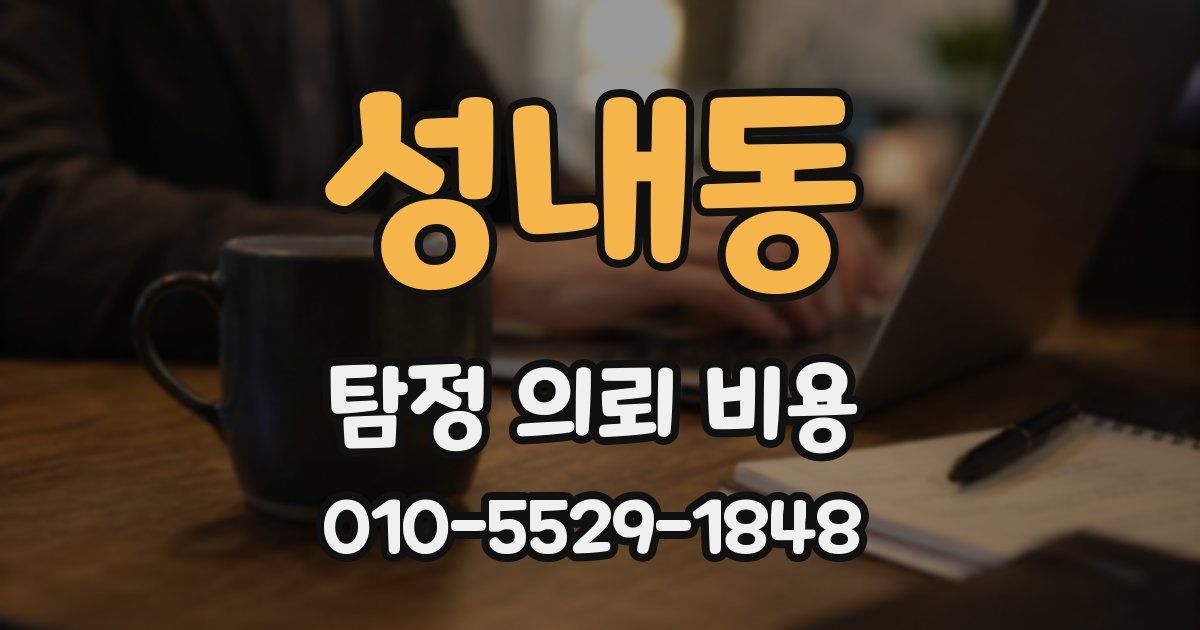 성내동 탐정 의뢰 비용