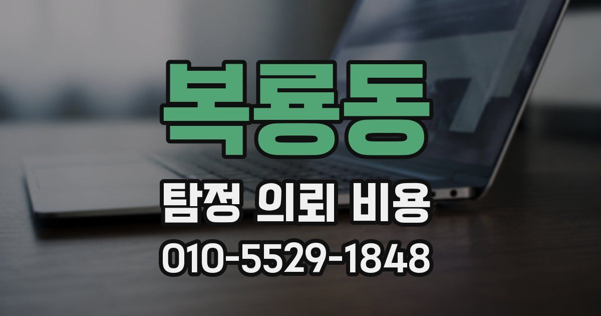 복룡동 탐정 의뢰 비용