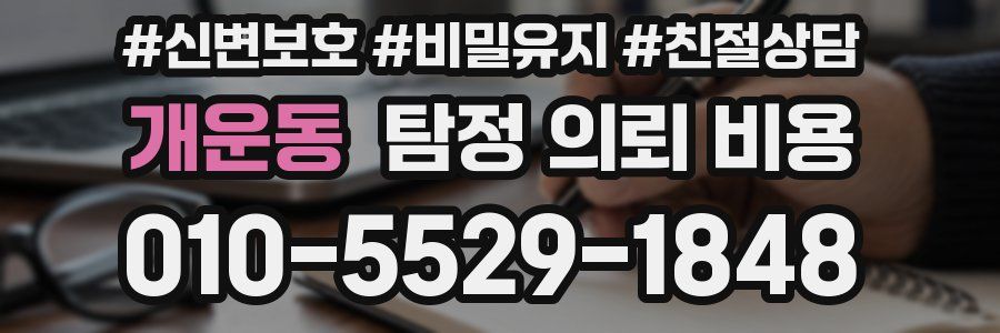 개운동 탐정 의뢰 비용